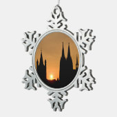 ケルン、ドイツの日の出 スノーフレークピューターオーナメント (右)