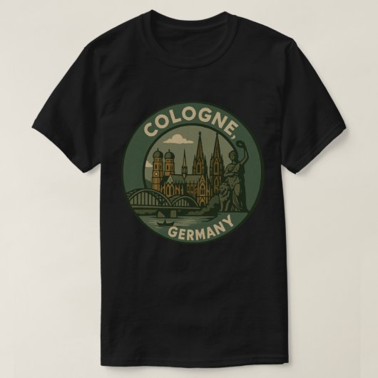 ケルン ドイツ 街並み アート Tシャツ (デザイン正面)