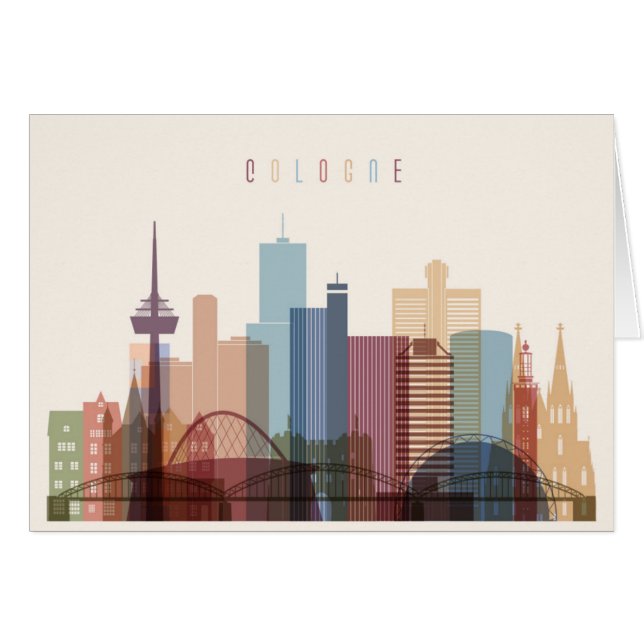 ケルン、ドイツ|都市スカイライン (正面横)