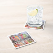 ケルンGermany手描き水彩画スケッチ スクエアペーパーコースター (インサイチュ)