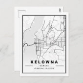 ケローナブリティッシュコロンビアカナダ旅行都市の地図 ポストカード (正面/裏面)