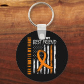 ケンカは私の最高の友性白血病認識度U キーホルダー (正面)