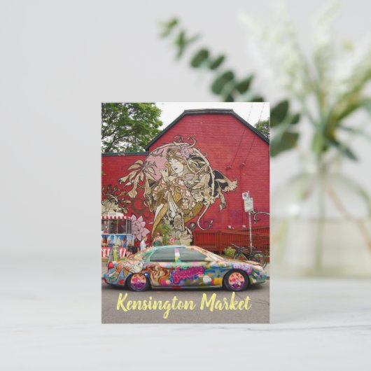 ケンジントンの市場のトロントカナダの郵便はがき ポストカード (スタンド正面)