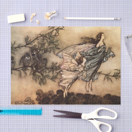 ケンジントン子供のピーターパンは妖精の庭いじりをします 薄葉紙 (クラフト)