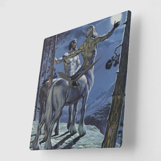ケンタウルス(色のlitho) スクエア壁時計 (傾斜)