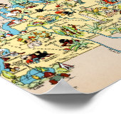 ケンタッキーおもしろいヴィンテージの地図 ポスター (角)