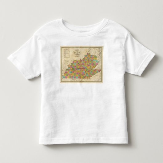 ケンタッキーおよびテネシー州の地図 トドラーTシャツ (正面)