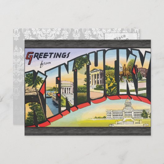 ケンタッキーからの挨拶,ヴィンテージ ポストカード (正面/裏面)