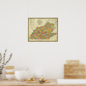 ケンタッキーとテネシーの地図 ポスター (キッチン)