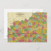 ケンタッキーとテネシーの地図 ポストカード (正面/裏面)