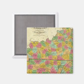 ケンタッキーとテネシーの地図 マグネット (正面/裏面)