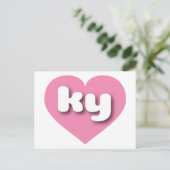 ケンタッキーのピンクハート – 私はkyが大好き ポストカード (スタンド正面)