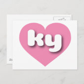 ケンタッキーのピンクハート – 私はkyが大好き ポストカード (正面/裏面)