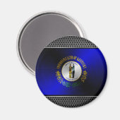 ケンタッキーのブラシ付きメタル国旗 マグネット (正面/裏面)