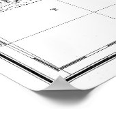 ケンタッキーのヴィンテージ地図(1827) BW ポスター (角)