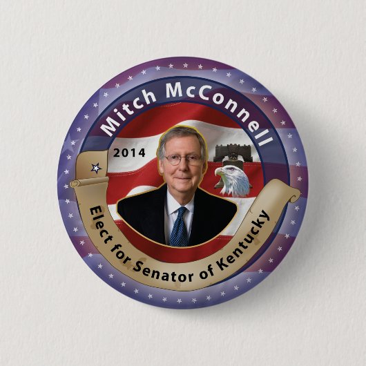 ケンタッキーの上院議員のためのMitch Mcconnellを選んで下さい 缶バッジ (正面)
