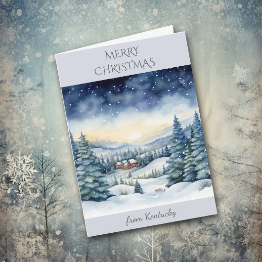 ケンタッキーの冬の風景のクリスマス シーズンカード