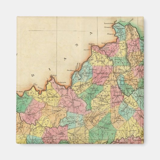 ケンタッキーの地図 マグネット (正面)