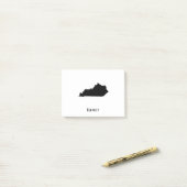 ケンタッキーの地図 – 白黒ケンタッキーモダンの地図 ポストイット (デスク上)