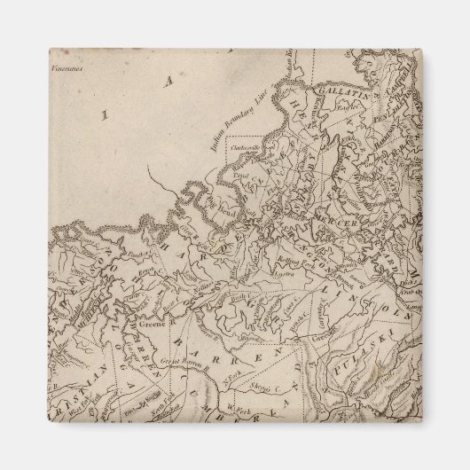 ケンタッキーの地図：Arrowsmith マグネット (正面)