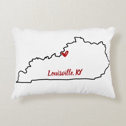ケンタッキーの州とハートアクセント枕 アクセントクッション (正面)