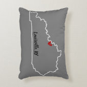 ケンタッキーの州と赤いハートアクセント枕 アクセントクッション (正面(垂直))