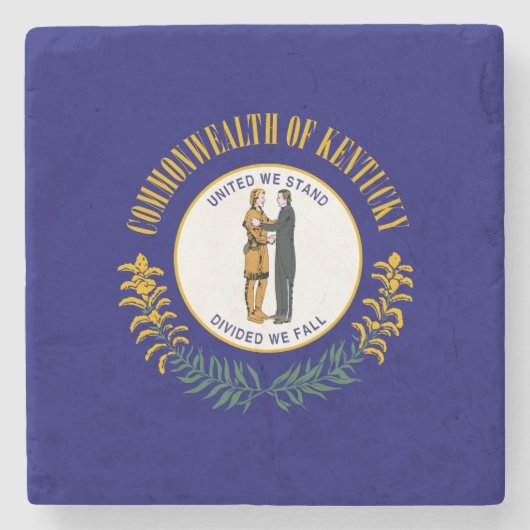 ケンタッキーの州の旗 ストーンコースター (正面)