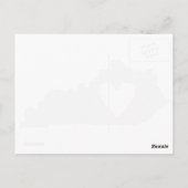 ケンタッキーの形グレーケンタッキー州ハートラブアドレ ポストカード (裏面)