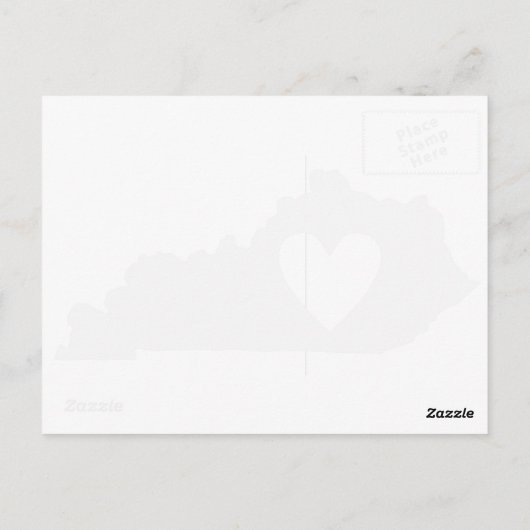ケンタッキーの形グレーケンタッキー州ハートラブアドレ ポストカード (裏面)