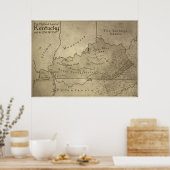 ケンタッキーの神話の国の地図 ポスター (キッチン)