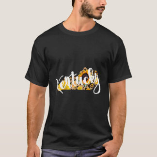 ケンタッキーひまわりヒョウ柄ワイルドフラワー州 Tシャツ