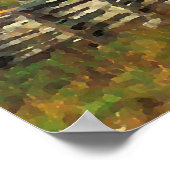 ケンタッキーカントリーキャビン秋シーズンウォーターカラーアート ポスター (角)