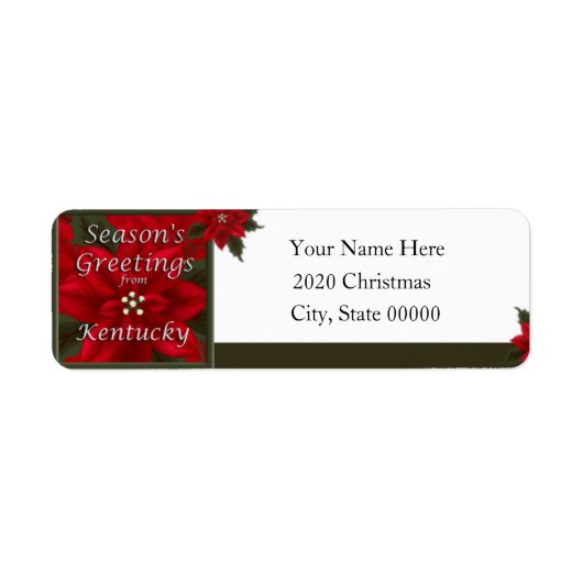 ケンタッキークリスマスポインセチア差出人住所ラベル ラベル (正面)