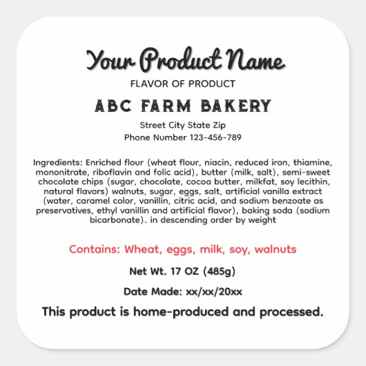 ケンタッキーコテージフードローラーベルホームベーカリー スクエアシール (正面)