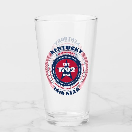 ケンタッキーサーキュラータイポグラフィデザイン タンブラーグラス (正面)