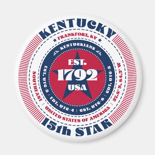 ケンタッキーサークルタイポグラフィ土産マグネット マグネット (正面)