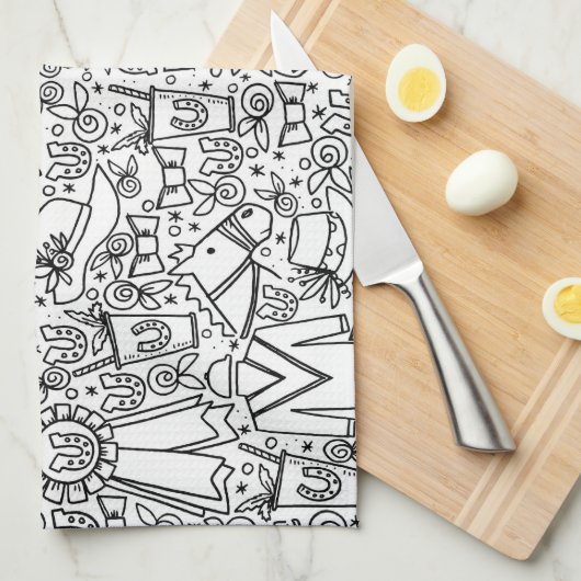 ケンタッキーダービーのパーティータオル キッチンタオル (四つ折り)