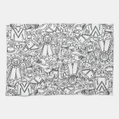 ケンタッキーダービーのパーティータオル キッチンタオル (横)