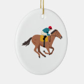 ケンタッキーダービーの馬のライダー セラミックオーナメント (右)