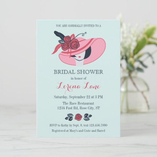ケンタッキーダービーインスパイアブライダルシャワーの招待 招待状 (スタンド正面)