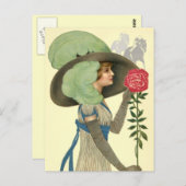 ケンタッキーダービーハット&バラポストカードホースレース ポストカード (正面/裏面)