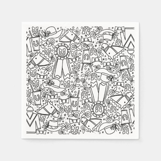 ケンタッキーダービーパーティーナプキンス スタンダードカクテルナプキン (正面)