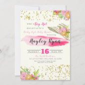 ケンタッキーダービービッグハットウォーター色ベビーシャワー 招待状 (正面)