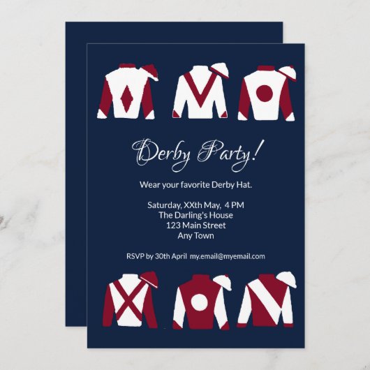 ケンタッキーダービービューパーティの招待状 招待状 (正面/裏面)