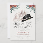 ケンタッキーダービーブライダルシャワーバラハットエレガント 招待状 (正面)