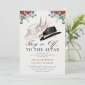 ケンタッキーダービーブライダルシャワーバラハットエレガント 招待状 (スタンド正面)