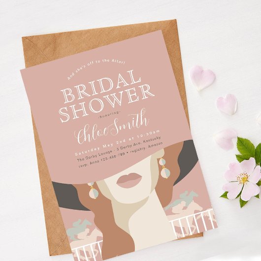 ケンタッキーダービーブライダルシャワーモダンレースホース 招待状