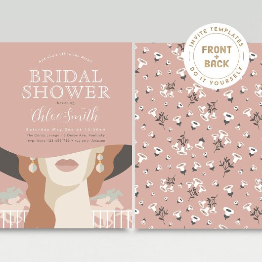 ケンタッキーダービーブライダルシャワーモダンレースホース 招待状