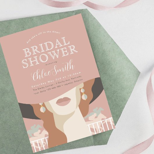 ケンタッキーダービーブライダルシャワーモダンレースホース 招待状