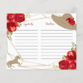 ケンタッキーダービーブライダルシャワーレシピカード (裏面)